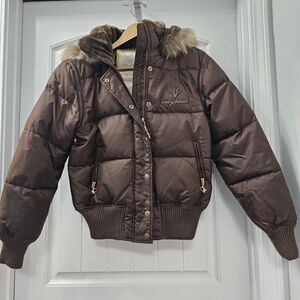Baby Phat Chocolate Brown Jacket with Gold Accents